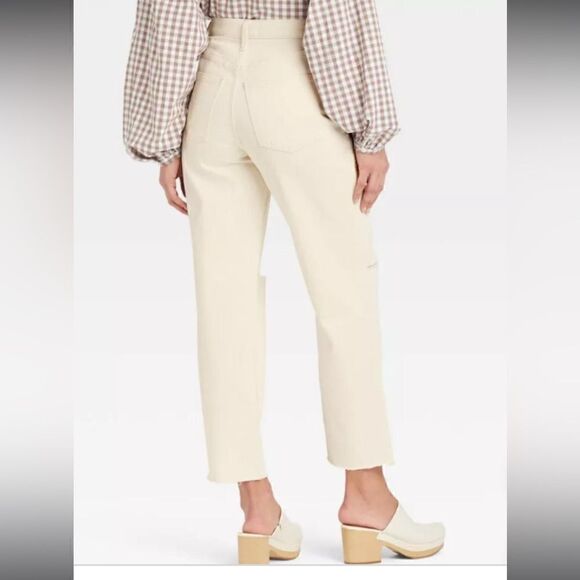 Universal Thread Women's Cream and White Jeans 14 - Picture 3 of 5